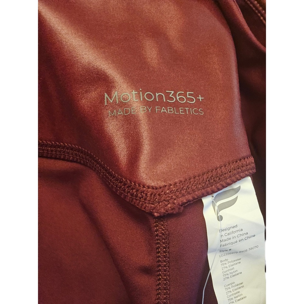 Fabletics Motion365+ Merlot Shine High Waisted Leggings Women's‎ Athleisure - Picture 4 of 5